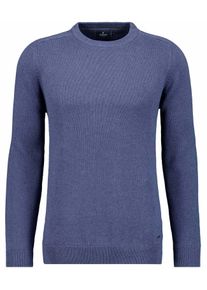 Rundhalspullover Ragman, Herren, Gr. 56, blau (blau, melange, 782), Strick, 100% Baumwolle, Rundhals, Pullover Rundhalspullover