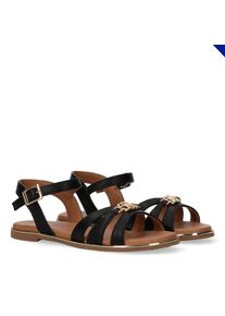 Riemchensandale Tommy Hilfiger, M&auml;dchen, Gr. 40, schwarz, Synthetik, festlich, Schuhe Riemchensandale, Sandalette, Festtagsschuh, Sommerschuh mit Schnallenverschluss