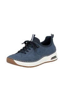 Slip-On Sneaker Rieker, Damen, Gr. 38, jeansblau, Lederimitat, Schuhe Slip-On Sneaker, Schlupfschuh, Freizeitsneaker, Halbschuh mit elastischem Einstieg