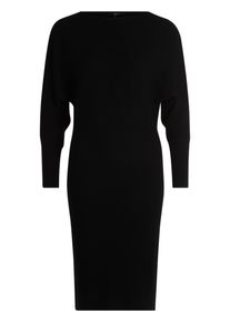 Strickkleid Zero "Strickkleid mit U-Boot Ausschnitt", Damen, Gr. 42, EURO, schwarz (schwarz beauty), 50% Viskose CV. 27% Polyamid PA. 23% Polyester PES., Kleider Strickkleid