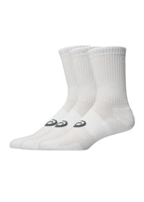 Laufsocken asics "3 PACK CREW SOCK", Damen, Gr. XL (47/49), brilliant wei&szlig;, Obermaterial: 70% Baumwolle, 16% Nylon, 11% Polyester, 3% sonstige Fasern, Socken Laufsocken, mit spezieller D&auml;mpfung, mit Mesh-Knit-Gewebe