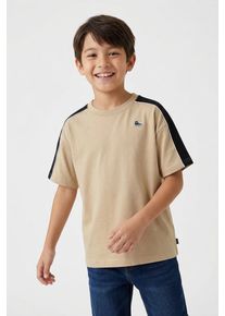 T-Shirt Converse "CNVB BLEACHER SNEAKER TEE", Jungen, Gr. 146/152 (158), hay day, Obermaterial: 60% Baumwolle, 40% Polyester, Rundhals, Shirts T-Shirt, f&uuml;r Kinder und Jugendliche, Kurzarmdesign, sportlicher Stil