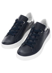 Sneaker Ara "ROM", Damen, Gr. 6,5, blau (nachtblau, wei&szlig;), Glattleder, kontrastfarbene Details, Schuhe Sneaker, Schn&uuml;rschuh, Retro Sneaker, Komfortschuh in Bequemweite G (= weit)