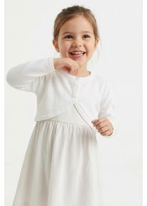 Bolero happy girls "cardigan", M&auml;dchen, Gr. 164, wei&szlig;, Strick, Obermaterial: 100% Baumwolle, unifarben, bauchfrei, Rundhals, Strickjacken Bolero, vorne mit sch&ouml;nen Zierperlen bestickt