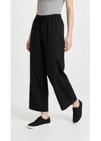 Leinenhose Freequent "FQLAVA-PANT", Damen, Gr. M, N-Gr, schwarz, Web, Obermaterial: 55% Leinen, 45% Viskose, unifarben, lang, Hosen Leinenhose, Sommerhose aus Leinenmix und mit Kordelzug