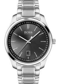 Quarzuhr BOSS "CIRCUIT", schwarz (silberfarben), Armbanduhren, Herren, Quarzuhr, Herrenuhr, Armbanduhr, Datum, Edelstahlarmband