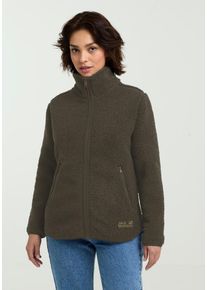 Fleecejacke Jack Wolfskin "HIGH CURL JKT W", Damen, Gr. M (38/40), obsidianmoss, Obermaterial: 100% Polyester. Futter: 100% Polyester, Jacken Fleecejacke