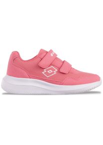 Sneaker Lotto, M&auml;dchen, Gr. 27, pink (leuchtendespink, wei&szlig;), Kunstfaser, Synthetik, unifarben, Schuhe Sneaker, - ohne Schn&uuml;ren: mit praktischen Klettverschl&uuml;ssen