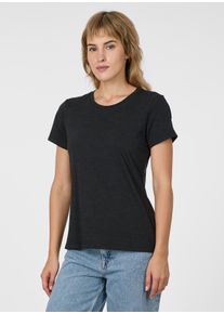 Kurzarmshirt Ragwear "MINTTA", Damen, Gr. S, dunkelgrau, Jersey, Obermaterial: 50% Baumwolle, 50% Polyester, unifarben, normal, Rundhals, Shirts Kurzarmshirt, Klassischer Fit aus Single Jersey mit softem Finish