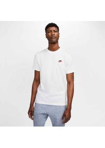 T-Shirt Nike Sportswear "M NSW CLUB TEE", Herren, Gr. S, wei&szlig;, schwarz, Jersey, Obermaterial: 100% Baumwolle, regular fit normal, Rundhals, Shirts T-Shirt, Regular Fit, Kurzarm, Rundhalsausschnitt