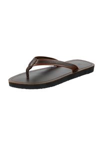 Zehentrenner Gant "Brodale", Damen, Gr. 46, dunkelbraun, Leder, Schuhe Zehentrenner, Sommerschuh, Strandschuh, Slides, Flats mit Lederfutter