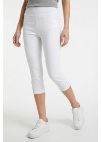 Caprileggings Freequent "FQSHANTAL-CA-POWER", Damen, Gr. XS, N-Gr, wei&szlig; (hellwei&szlig;), Web, Obermaterial: 76% Viskose, 21% Polyamid, 3% Elasthan, unifarben, skinny fit 3/4-L&auml;nge, Hosen Caprileggings, mit extra breitem Bund