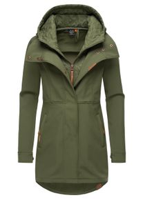 Regenmantel Ragwear "Softshellmantel Ybela", Damen, Gr. L, gr&uuml;n (olive24), Obermaterial: 97% Polyester PES. 3% Elasthan EL. Obermaterial: Futter: 100% Polyester PES., M&auml;ntel Regenmantel