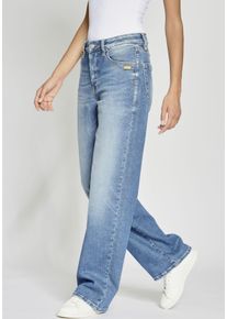 Weite Jeans Gang "94JUL", Damen, Gr. 33, N-Gr, blau (aged midblau), Denim/Jeans, Obermaterial: 90% Baumwolle, 8% Polyester, 2% Elasthan, gerade lang, Jeans Weite Jeans, Comfort Straight Fit