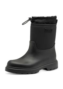 Gummistiefel Tamaris, Damen, Gr. 39, schwarz, Synthetik, Textil, unifarben, Schuhe Gummistiefel, Blockabsatz, Boots mit Textileinsatz am Schaftrand