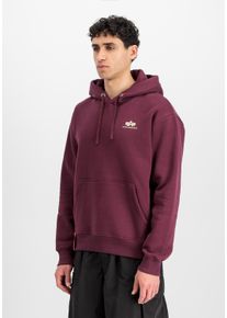 Hoodie Alpha Industries "Basic Hoodie SL", Herren, Gr. S, rot (schwarz cherry), Obermaterial: 80% Baumwolle, 20% Polyester, regular fit, Sweatshirts Hoodie