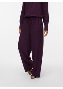V&eacute;ro Moda Schlupfhose VERO MODA "VMMELANEY HW LOOSE PANT WVN GA NOOS", Damen, Gr. XS (34), N-Gr, rot (winetasting), Web, Obermaterial: 100% Polyester, unifarben, loose fit lang, Hosen Schlupfhose, Kunstfaser, loose fit
