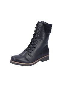 Schn&uuml;rstiefelette Rieker, Damen, Gr. 42, schwarz, Lederimitat, unifarben, Schuhe Schn&uuml;rstiefelette, Schn&uuml;rboots, Herbstboots mit gepolstertem Schaftrand