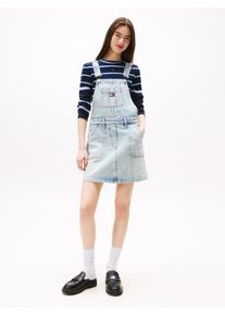 Jeanskleid Tommy Jeans "DENIM DUNGAREE DRESS DI2014", Damen, Gr. S (36), N-Gr, denim light, Denim/Jeans, Obermaterial: 100% Baumwolle, unifarben, regular fit kurz, Rundhals, Kleider Jeanskleid
