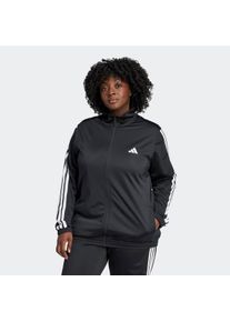 Trainingsjacke adidas Sportswear "TRICOT 3-STREIFEN &ndash; GROSSE GR&Ouml;SSEN", Damen, Gr. 2X, schwarz-wei&szlig; (schwarz, wei&szlig;), Obermaterial: 100% Polyester, Jacken Trainingsjacke
