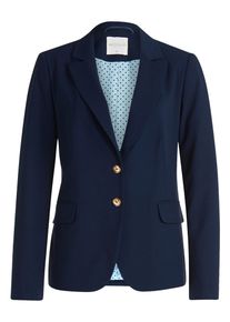 BETTY & CO Jackenblazer BETTY & CO "Klassischer Blazer mit Taschen", Damen, Gr. 46, blau (dunkelblau), Obermaterial: 59% Polyester PES. 37% Viskose CV. 4% Elasthan EL., Blazer Jackenblazer