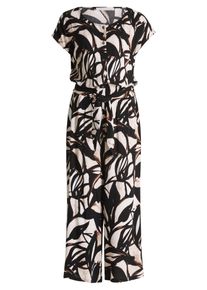 BETTY & CO Jumpsuit BETTY & CO "Jumpsuit mit U-Boot-Ausschnitt", Damen, Gr. 44, EURO, schwarz (schwarz, nature), Obermaterial: 100% Viskose CV., Overalls Jumpsuit