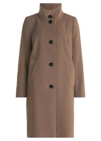 Wolljacke Betty Barclay "Wollmantel mit Kragen", Damen, Gr. 36, grau (taupe melange), Obermaterial: 53% Wolle mw. 26% Polyester PES. 21% Polyacryl PAN., Jacken Wolljacke