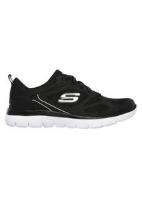 Sneaker Skechers "SUMMITS-SUITED", Damen, Gr. 42, schwarz, wei&szlig;, Leder, Mesh, Schuhe Sneaker, Freizeitschuh, Trainingsschuh, Schn&uuml;rschuh mit weicher Polsterung