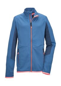 Strickjacke Killtec "KOS 151 GRLS FLX JCKT", M&auml;dchen, Gr. 176, denim, Obermaterial: 100% Polyester, Strickjacken Strickjacke, Leichte Powerstretchjacke, Colourblock, 2-Wege-Stretch, vielseitig
