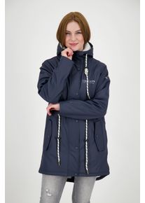 Regenjacke DEPROC Active "Friesennerz ELLESMERE II CLASSIC", Damen, Gr. 36 (S), blau (navy), 100% Polyester, figurumspielend, gerader Abschluss mit Druckknopf, Jacken Regenjacke, auch in Gro&szlig;en Gr&ouml;&szlig;en erh&auml;ltlich