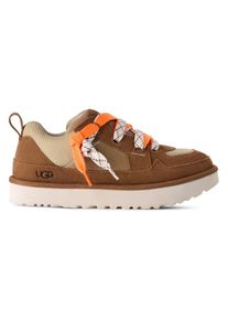 UGG Australia Sneaker UGG "Unisex LO LOWMEL", Herren, Gr. 11 (44), chestnut, Textil, Veloursleder, Schuhe Sneaker, Halbschuh, Schn&uuml;rschuh Freizeitschuh mit trendiger Laufsohle