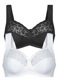 Entlastungs-BH Anita "2er Pack Entlastungs BH Havanna", Damen, Gr. 85, Cup A, bunt (schwarz crystal), Spitze, Obermaterial: 86% Polyamid PA. 14% Elasthan EL., BHs Entlastungs-BH
