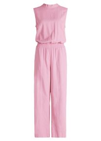 Jumpsuit Cartoon "Jumpsuit mit hohem Kragen", Damen, Gr. 44, EURO, lila (lilas), Obermaterial: 55% Leinen LI. 45% Viskose CV., Overalls Jumpsuit