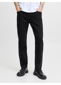 Jack & Jones Straight-Jeans JACK & JONES "JJICLARK JJORIGINAL SQ 2", Damen, Gr. 30, L&auml;nge 30, schwarz denim, Denim/Jeans, Obermaterial: 76% Baumwolle, 22% Polyester, 2% Elasthan, Abriebeffekte, straight fit lang, Jeans Straight-Jeans, Baumwollmischung, straight fit