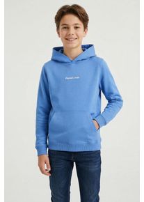 Jack & Jones Kapuzensweatshirt JACK & JONES JUNIOR "JORNORREBRO EMB SWEAT HOOD NOOS JNR", Jungen, Gr. 176, marina, angeraute Sweatware, Obermaterial: 89% Baumwolle, 11% Polyester, unifarben, relaxed fit normal, ohne Ausschnitt, Rippb&uuml;ndchen, Sweatshirts Kapuzensweatshirt