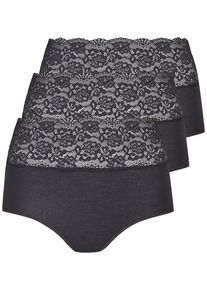 Taillenslip Nina von C. "3er Pack Damen Taillenslip Romance", Damen, Gr. 48, schwarz, Obermaterial: 95% Modal CMD. 5% Elasthan EL., Unterhosen Taillenslip