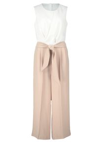 BETTY & CO Jumpsuit BETTY & CO "Jumpsuit ohne Arm", Damen, Gr. 36, EURO, beige (patch taupe, cream), Obermaterial: 100% Polyester PES., Overalls Jumpsuit