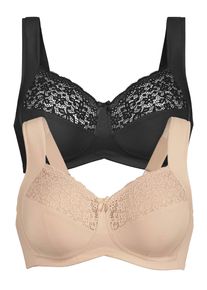 Entlastungs-BH Anita "2er Pack Entlastungs BH Havanna", Damen, Gr. 80, Cup F, bunt (desert schwarz), Spitze, Obermaterial: 86% Polyamid PA. 14% Elasthan EL., BHs Entlastungs-BH