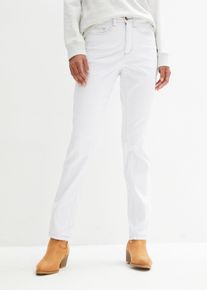 Straight-Jeans bonprix, Damen, Gr. 54, N-Gr, wei&szlig; twill (l&auml;nge: regul&auml;r), Denim/Jeans, Obermaterial: 97% Baumwolle, 3% Elasthan, regular fit, Jeans Straight-Jeans, Regular Fit, Komfort-Stretch-Material, leichte Stoffqualit&auml;t