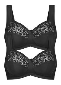 Entlastungs-BH Anita "2er Pack Entlastungs BH Havanna", Damen, Gr. 95, Cup G, schwarz (schwarz schwarz), Spitze, Obermaterial: 86% Polyamid PA. 14% Elasthan EL., BHs Entlastungs-BH