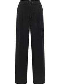5-Pocket-Hose Mustang "Damen Style Mirabelle", Damen, Gr. 40, schwarz (4185 schwarz), Web, 100% Lyocell, unifarben, weit, Hosen 5-Pocket-Hose