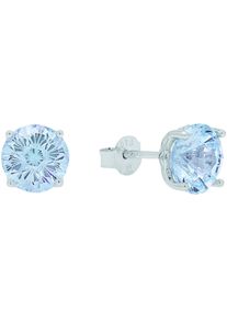 Paar Ohrstecker Amor "2039961", bunt (silberfarben, blau, blau), Ohrringe, Damen, 8mm, Silber 925 (Sterlingsilber), Paar Ohrstecker, mit Zirkonia (synth.)