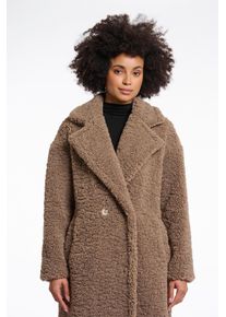 Rino & Pelle Wintermantel RINO & PELLE "ELICIA", Damen, Gr. 48, braun (toffee), Obermaterial: 100% Polyester. Futter: 100% Polyester, oversize knielang, M&auml;ntel Wintermantel, in flauschiger Fell-Optik