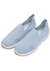 Slipper Ara "LISSABON", Damen, Gr. 7 (41), hellblau, Textil, Veloursleder, unifarben, Basic, Schuhe Slipper, Slip-On-Sneaker, Schlupfschuh, Komfortschuh in Weite G