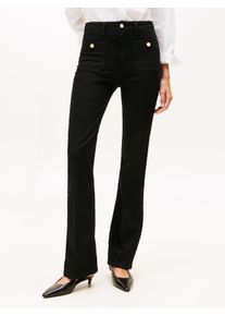 Bootcut-Jeans Tommy Hilfiger "DNM BLACK BOOTCUT HW", Damen, Gr. 33, L&auml;nge 32, schwarz, Denim/Jeans, Obermaterial: 98% Baumwolle, 2% Elasthan, unifarben, Jeans Bootcut-Jeans