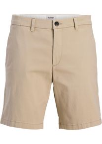Jack & Jones Chinohose JACK & JONES "JPSTMARCO DYLAN CHINO SHORTS", Damen, Gr. XL, N-Gr, string, Web, Obermaterial: 98% Baumwolle, 2% Elasthan, unifarben, regular fit knielang, Hosen Chinohose