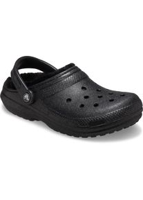 Clog Crocs "Classic Fuzz Lined Glitter", Damen, Gr. 38, schwarz, Croslite&trade;, Glitzer, Basic, Schuhe Clog, mit L&uuml;ftungs&ouml;ffnungen