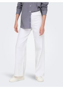 Jacqueline de Yong Stretch-Hose JDY "JDYIRIS STRETCH HW WIDE PANT PNT", Herren, Gr. XS, L&auml;nge 32, wei&szlig;, Web, Obermaterial: 62% Baumwolle, 22% Viskose, 14% Polyester, 2% Elasthan, unifarben, regular fit lang, Hosen Stretch-Hose