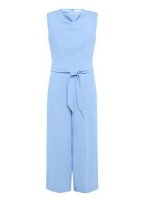 BETTY & CO Jumpsuit BETTY & CO "Jumpsuit mit Wasserfallausschnitt", Damen, Gr. 46, EURO, blau (hellblau), Obermaterial: 100% Polyester PES., Overalls Jumpsuit
