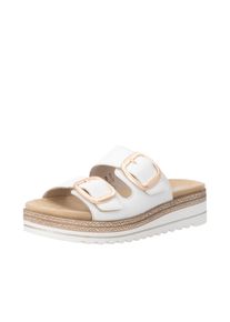 Pantolette Remonte, Damen, Gr. 38, sanftes wei&szlig;, Leder, unifarben, Schuhe Pantolette, Hausschuh, Sommerschuh, Klettschuh mit Lite&acute;n Soft-Ausstattung